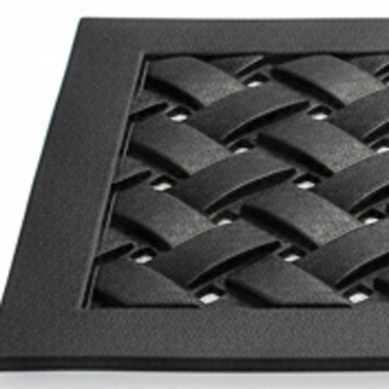 Lattice Outdoor Rubber Stair Treads (Set of 6) - Black