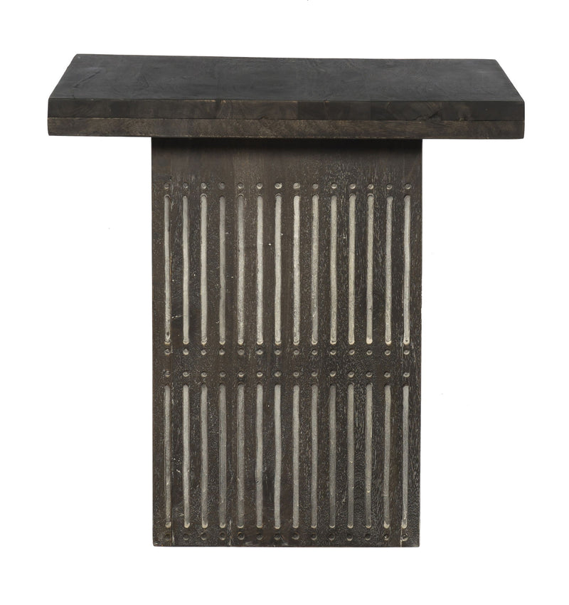 Solid Wood Square End Table - Antique Brown