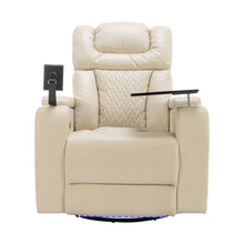 Load image into Gallery viewer, 270 Degree Swivel Power Recliner With Tray Table, Phone Holder, Cup Holder, USB Port
