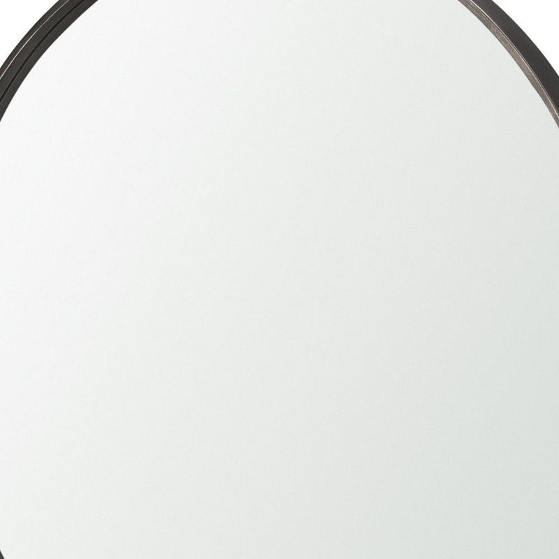 38" Metal Round And Rectangle Framed Accent Mirror - Gunmetal