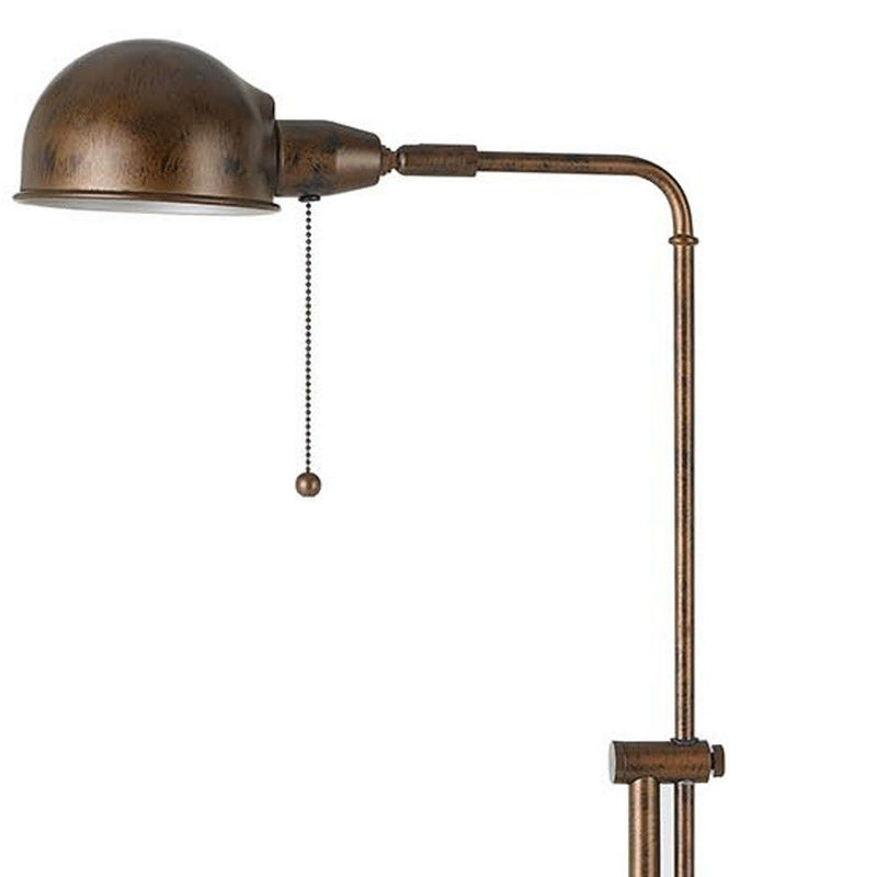 Adjustable Traditional Shaped Floor Lamp With Rust Dome Shade - Rust
