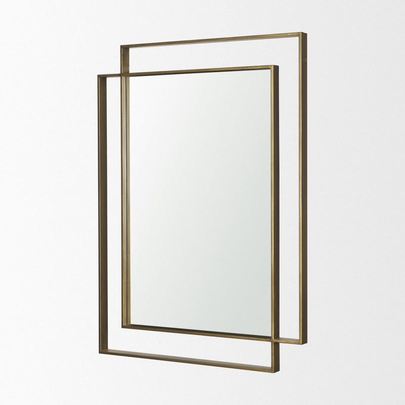 Metal Framed Accent Mirror - Brown