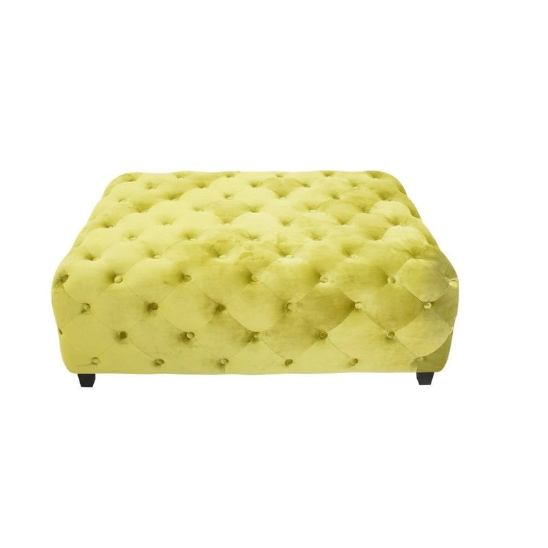 Velvety Modern Square Coffee Table - Green
