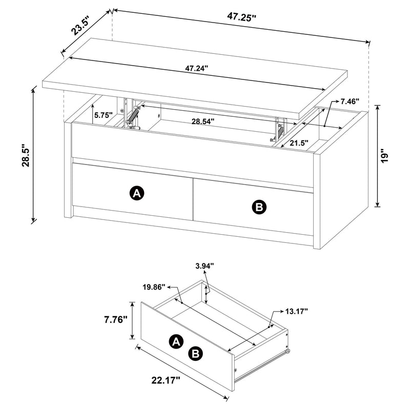 Canyon - Lift Top Coffee Table Set