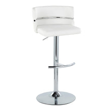 Load image into Gallery viewer, Cinch - Contemporary Adjustable Barstool With Swivel With Rounded T Footrest (Set of 2) - Chrome / White
