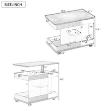 Load image into Gallery viewer, Adjustable End Table With Wheels, 360°Rotating Top And Storage Space
