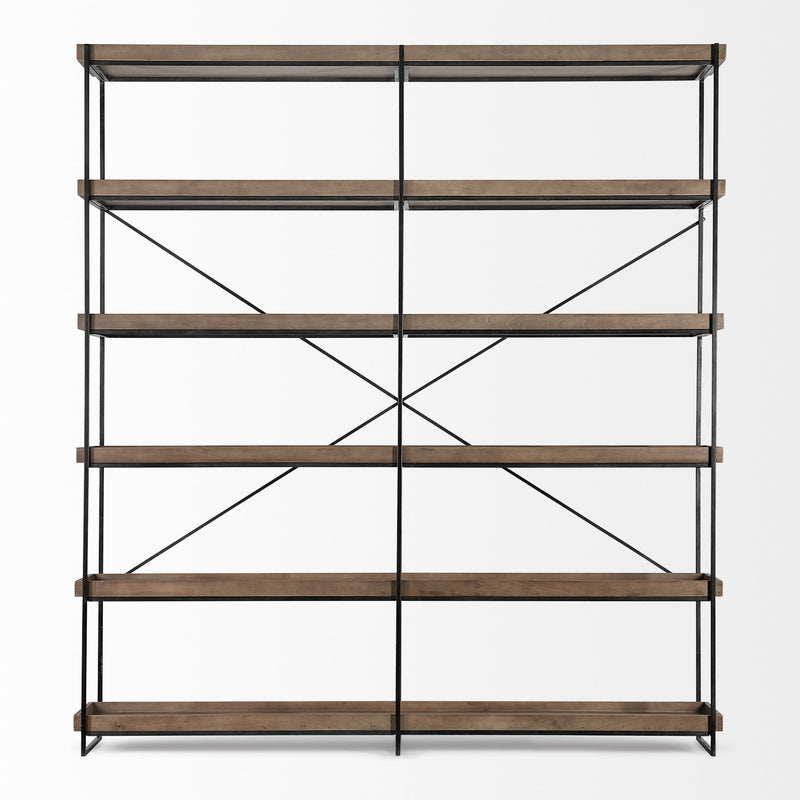 Five Tier Bookcase (380597) - Black / Brown