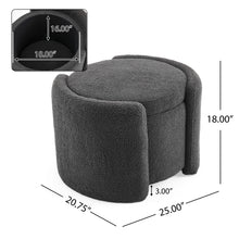 Load image into Gallery viewer, Cozy Boucle Storage Ottoman, Stylish Comfort With Hidden Storage
