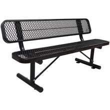 Load image into Gallery viewer, 6' Outdoor Steel Bench With Backrest
