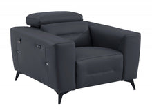 Load image into Gallery viewer, Italian Leather Power Recliner Chair - Dark Gray
