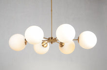 Load image into Gallery viewer, Sputnik Six Light Metal Chandelier With Shades - Brass

