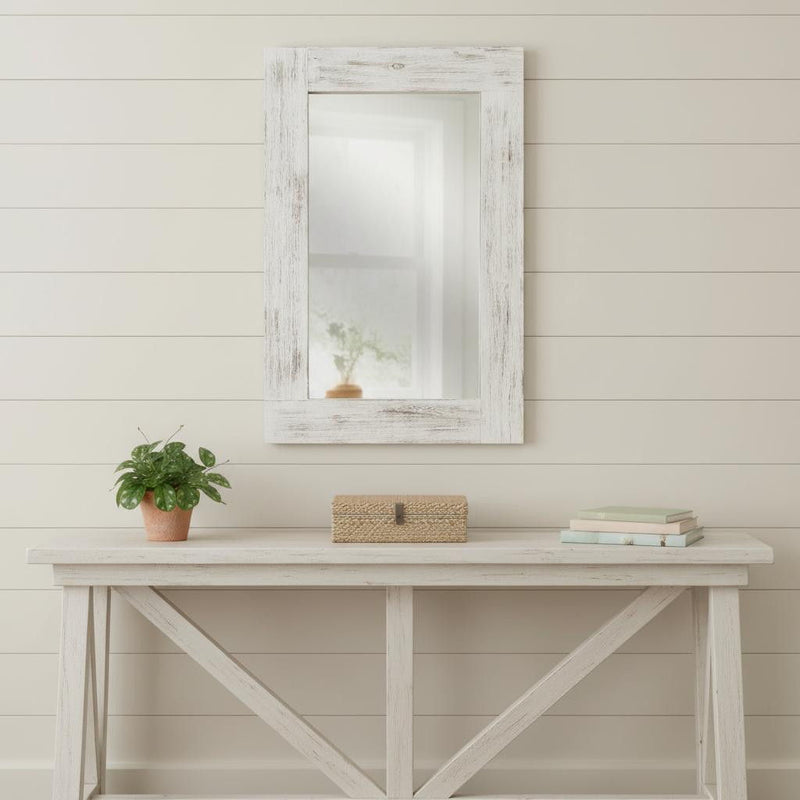 36" Solid Framed Accent Mirror - White