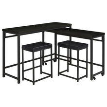 Load image into Gallery viewer, Klekner - 4 Piece Counter Height Table Set With Nesting Tables And Backless Stools - Charcoal
