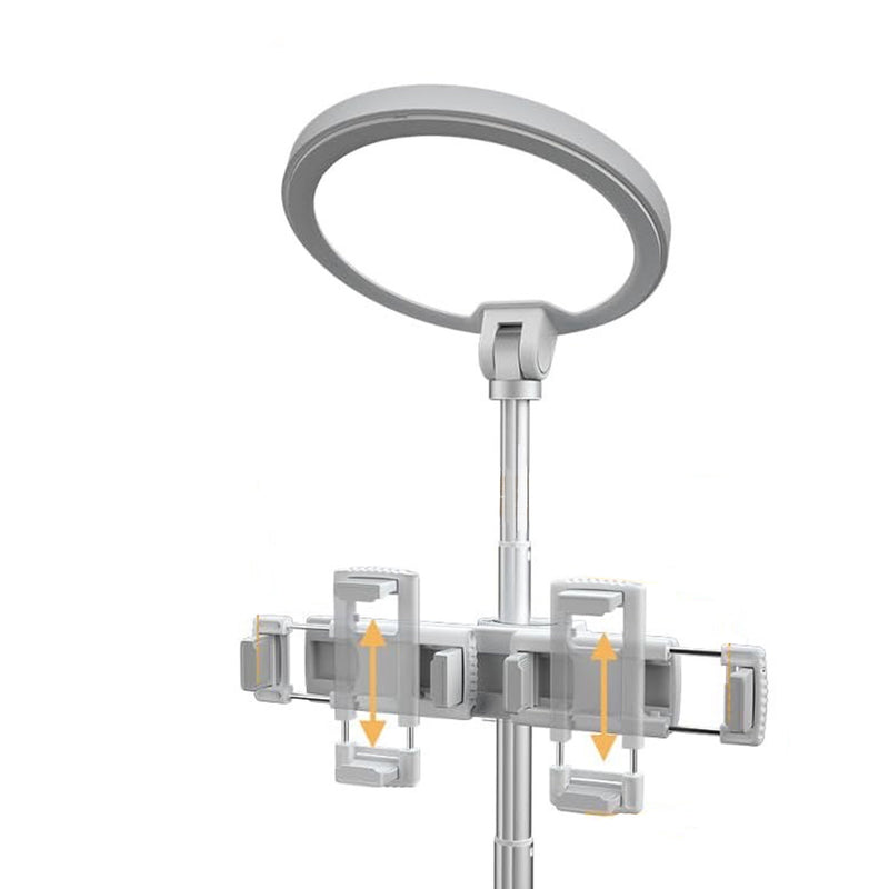 22" Metal And Plastic Adjustable Portable Desk Lamp LED With Phone Clamp - White