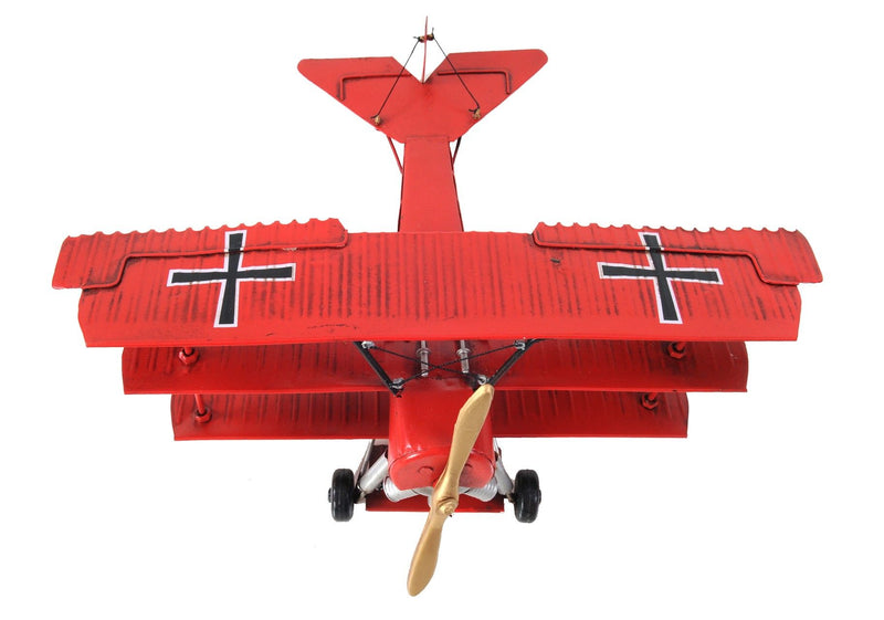 c1916 Baron Fokker Triplane Model Sculpture - Red