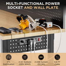 Load image into Gallery viewer, Workbench With Storage Cabinet And Pegboard - Black
