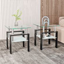 Load image into Gallery viewer, Modern Tempered Glass Tea Table, End Square Table For Living Room

