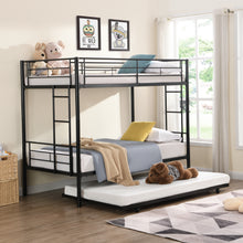 Load image into Gallery viewer, METAL Bunk Bed with trundle  Black
