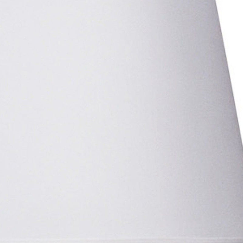 29" Metal Table Lamp With White Classic Empire Shade - Silver