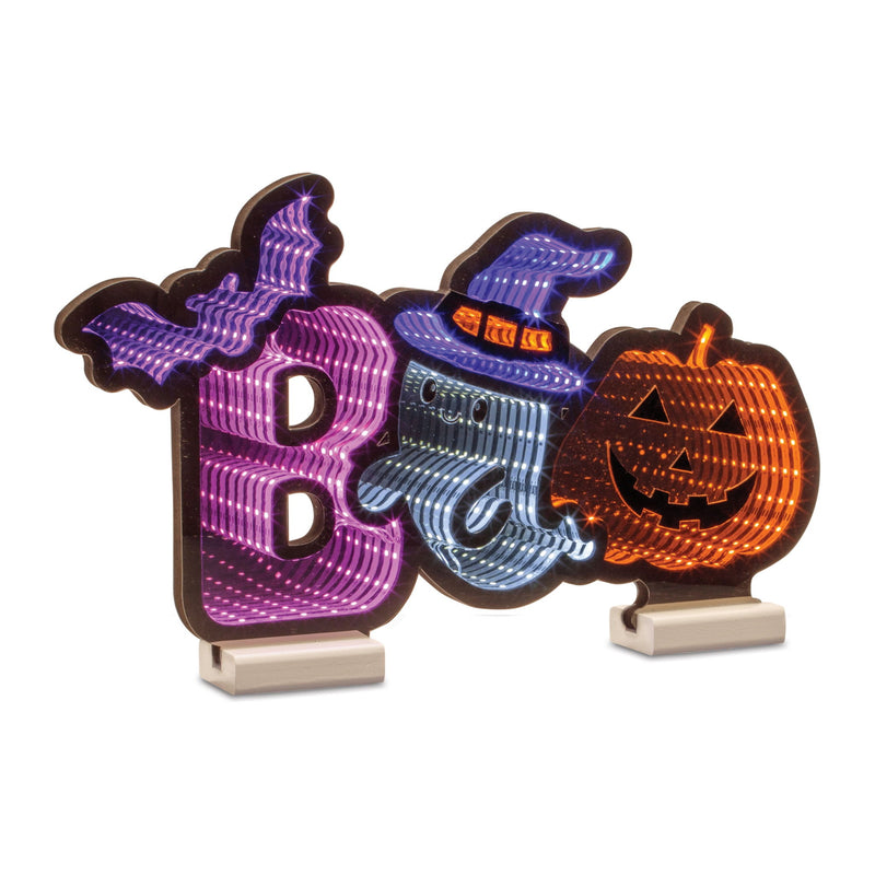 Halloween Tabletop Sign With LED - Purple / Orange / Black