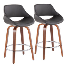 Load image into Gallery viewer, Fabrico - Mid Century Modern, Fixed Height Counter Stool With Round Footrest (Set of 2)
