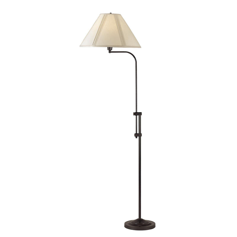 68" Adjustable Traditional Shaped Floor Lamp With Beige Empire Shade - Bronze