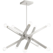 Load image into Gallery viewer, 24" Ten Light Dimmable Chandelier With Shades - Nickel
