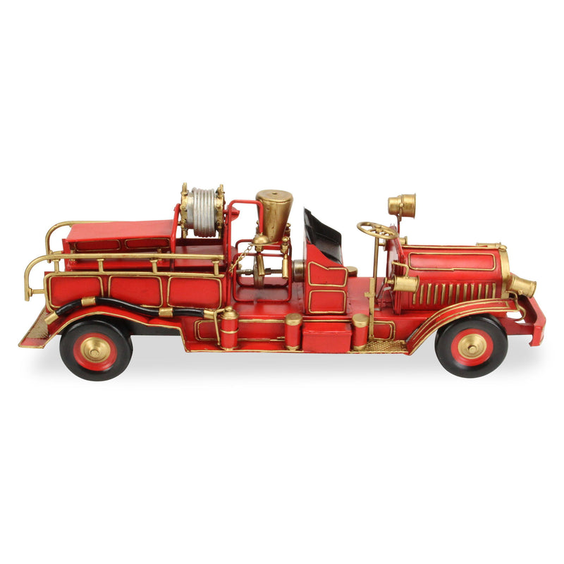 Hand Painted Early 20th Century Fire Engine Model Car - Red / Gold