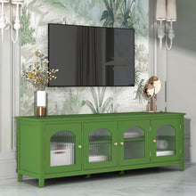 Load image into Gallery viewer, StylishTVcabinet Entertainment CenterTV Stand, TVconsoletable, Media Console, Solidwood Frame, Changhong Glass Door, Metal Handle
