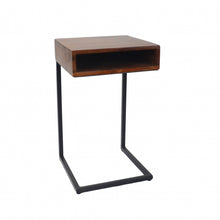 Load image into Gallery viewer, Solid Wood Square End Table - Gold And Natural

