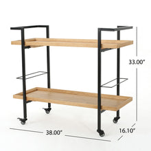 Load image into Gallery viewer, Modern Industrial Bar Cart With Shelving And Casters

