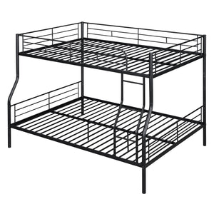 Full XL Over Queen Metal Bunk Bed, Black