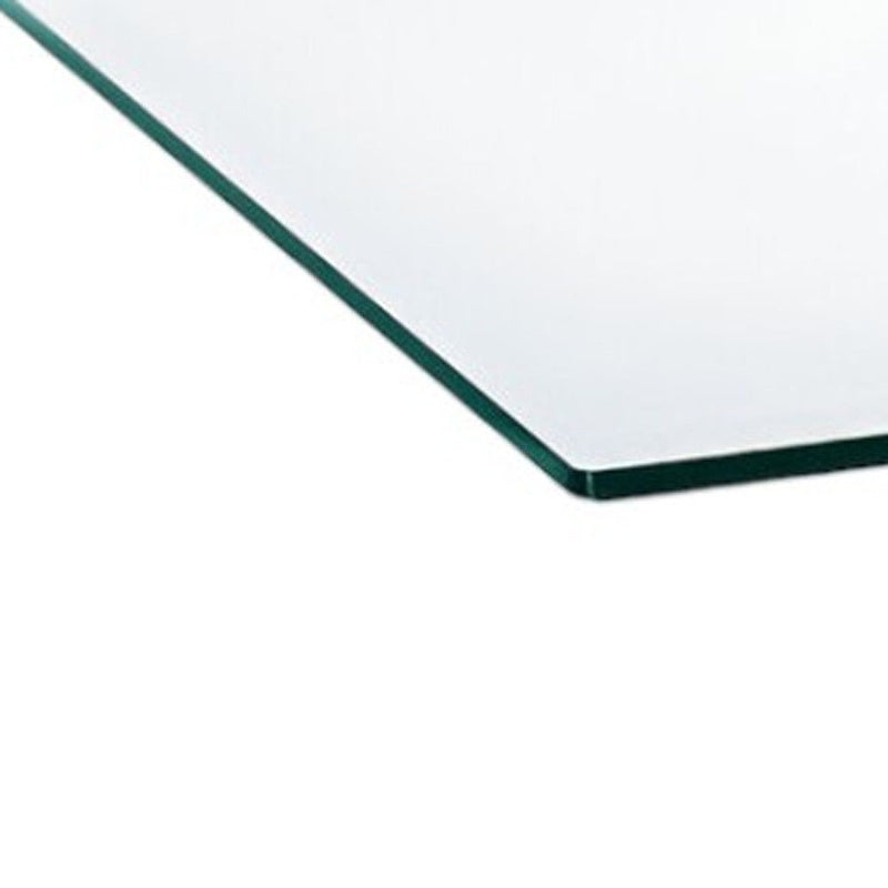 47" Glass And Steel Coffee Table - Clear And Silver