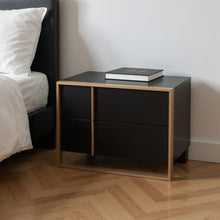 Load image into Gallery viewer, Two Drawers Nightstand - Black
