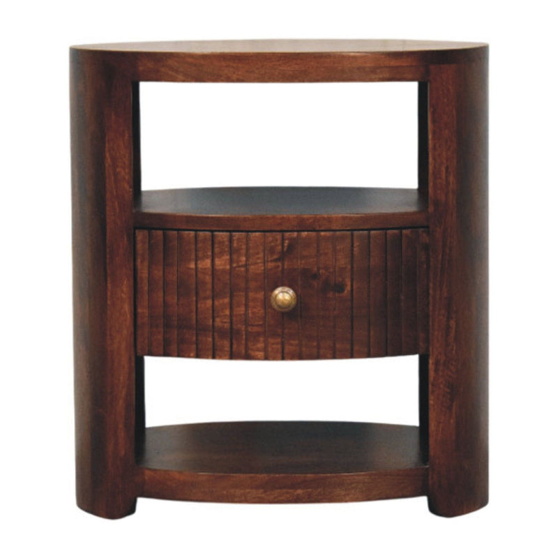 Solid Wood Two Drawer Nightstand (738174) - Brown