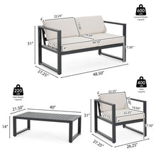 Load image into Gallery viewer, Navan - 4 Pieces Chat Set - Black / Beige

