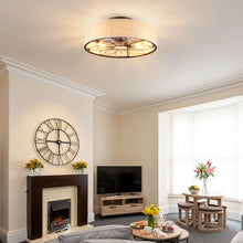 Load image into Gallery viewer, Lotus Bladeless Ceiling Fan With Remote Control For Living Room - Matte Black
