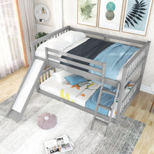 Load image into Gallery viewer, Full over Full Bunk Bed with Convertible Slide and Ladder, Gray
