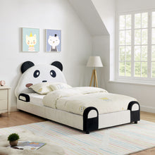 Load image into Gallery viewer, Twin Size Cute Panda Shaped Kids Bed - White / Black

