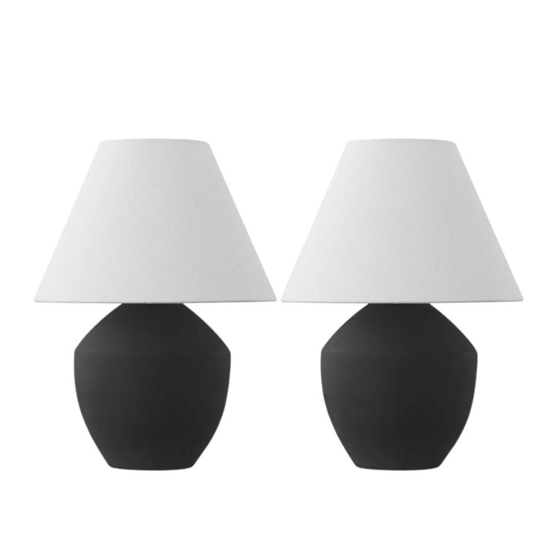 21" Novelty Table Lamps With Empire Shades (Set of 2) - Black