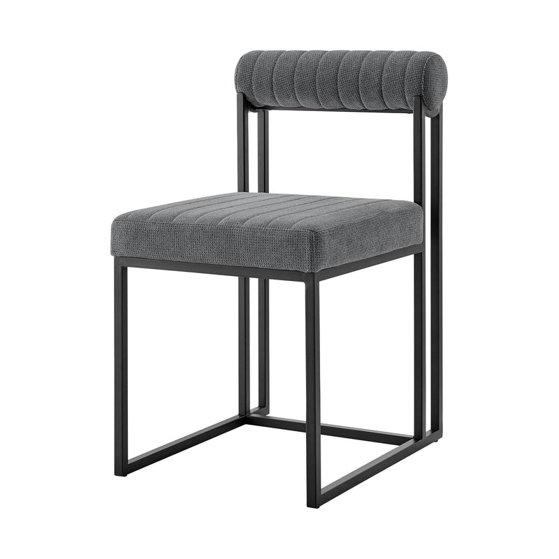 Upholstered Open Back Dining Side Chairs (Set of 2) - Gray