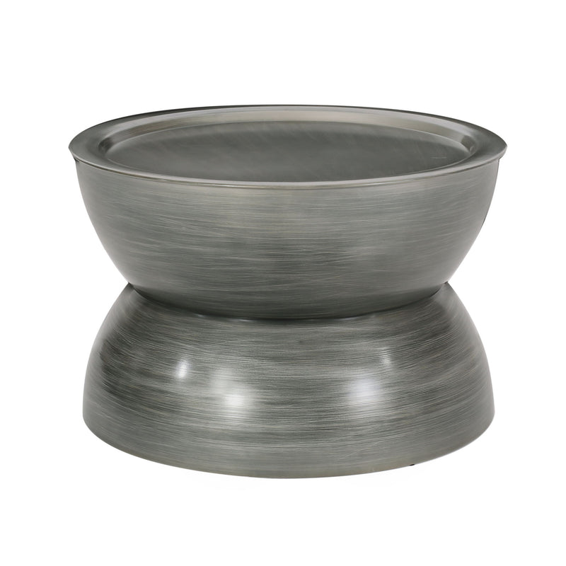 Iron Round Pedestal Coffee Table - Silver
