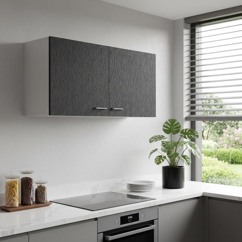 Wood Wall Mounted Accent Cabinet - Black