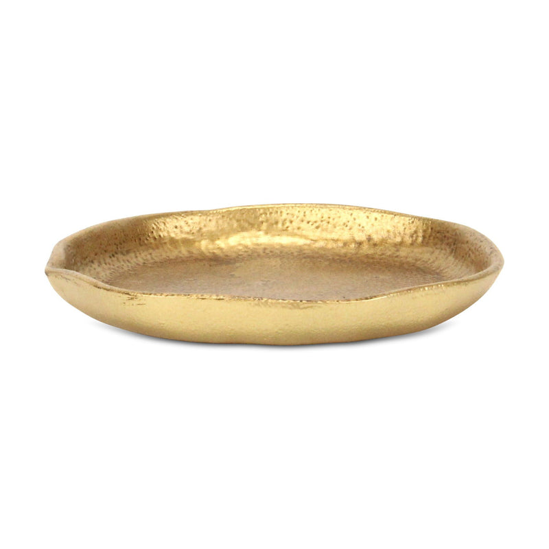 6" Cast Iron Handmade Round Trinket Tray - Gold