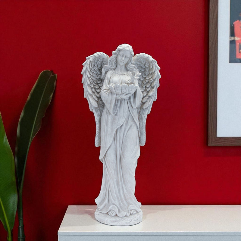 Poly Angel Statue - Gray