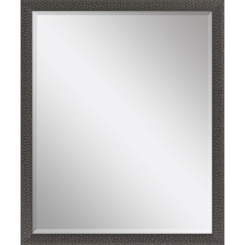 31" Solid Wood Framed Accent Mirror - Dark Brown