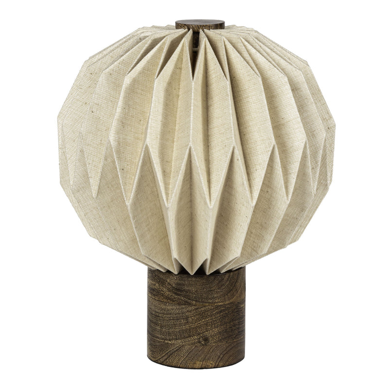 Geometric Bedside Lamp With Globe Shade - Natural