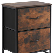 Load image into Gallery viewer, Fabric Metal And Wood Two Drawer Dresser - Black / Brown
