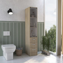 Load image into Gallery viewer, Wood Freestanding Single Door Bathroom Vanity Three Drawers - Natural
