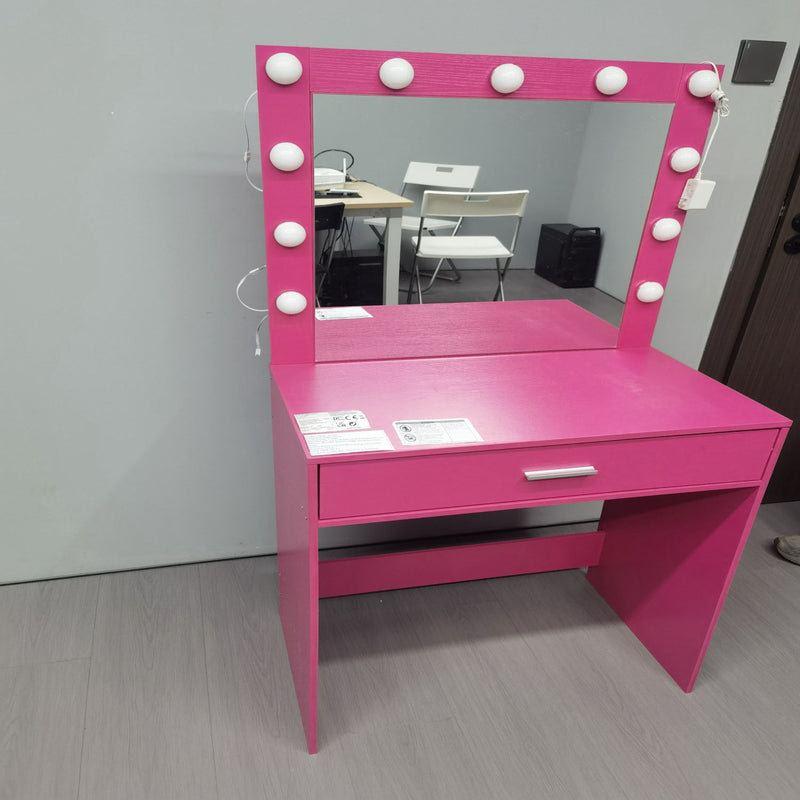 Wood Lighted Single Drawer Dresser - Pink
